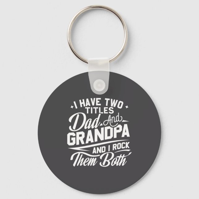 Cool Retro Style Gift For New Grandpas  Key Ring (Front)
