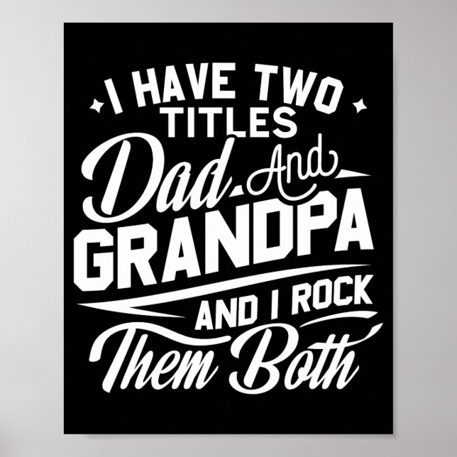 Cool Retro Style Gift For New Grandpas  Poster (Front)