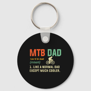 Cool Retro Style Mountain Biking Dad Gifts Mtb Bik Key Ring
