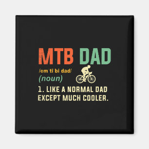 Cool Retro Style Mountain Biking Dad Gifts Mtb Bik Magnet