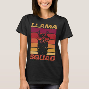 Cool Retro Sunglasses Llama Llama Squad T-Shirt