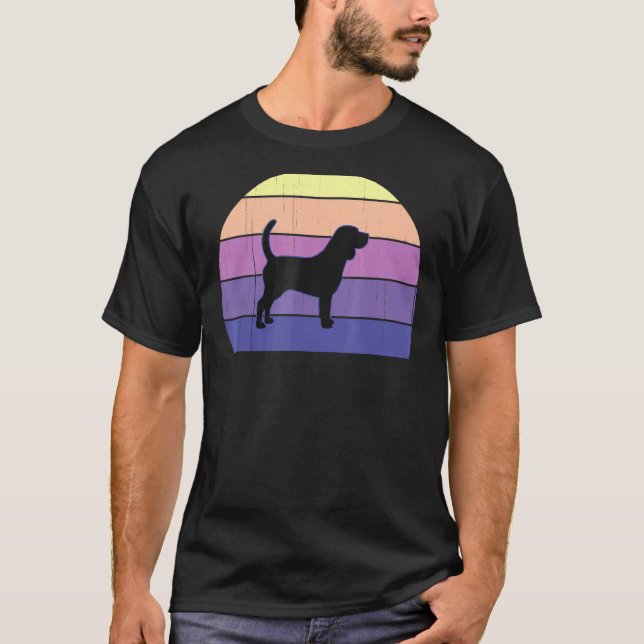 Cool Retro Sunset Beagles Great Beagle Owner Fun T-Shirt (Front)