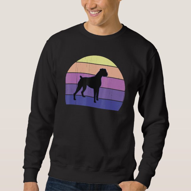 Cool Retro Sunset Boxers Great Boxer Owner Fun Sweatshirt (Front)