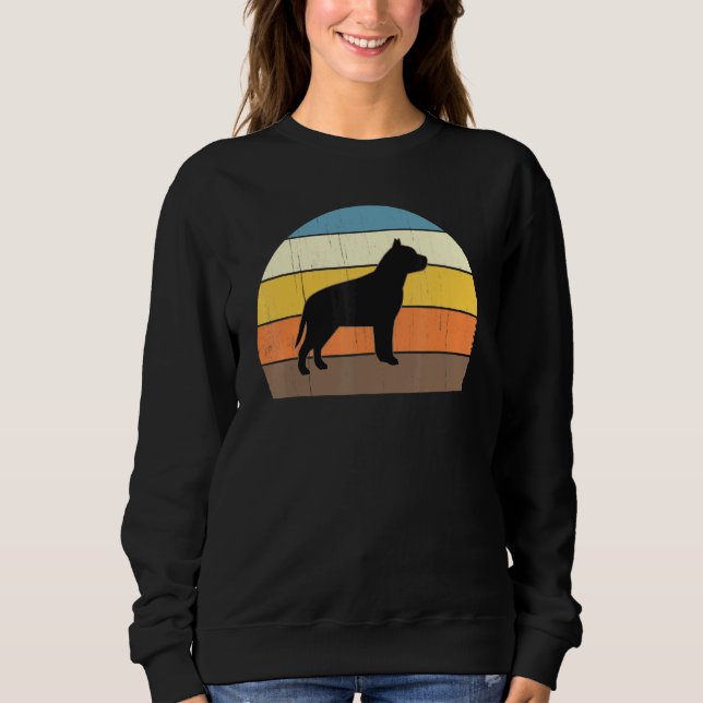 Cool Retro Sunset Pit Bulls - Great Pitbull Owner Sweatshirt (Front)