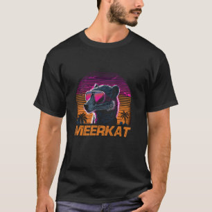 Cool Retro Sunset Sunglasses Meerkat T-Shirt