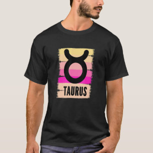 Cool Retro Taurus Birthday Symbol Born In May Apri T-Shirt
