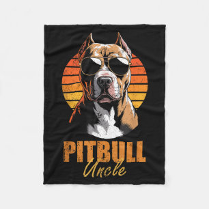 Cool Retro Tbull Uncle Funny Vintage Dog Lovers  Fleece Blanket