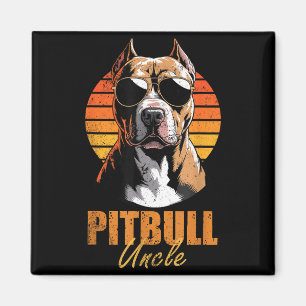 Cool Retro Tbull Uncle Funny Vintage Dog Lovers  Magnet