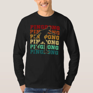Cool Retro Text Silhouette Ping Pong T-Shirt
