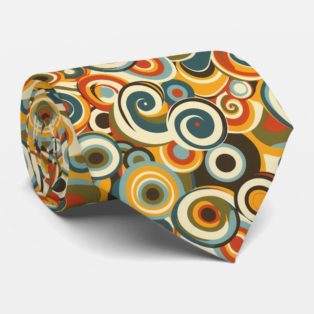 Cool retro tiled pattern  tie (Rolled)