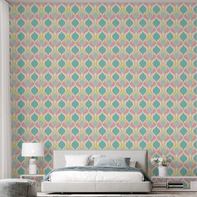 Cool retro tiled pattern  wallpaper (Bedroom)
