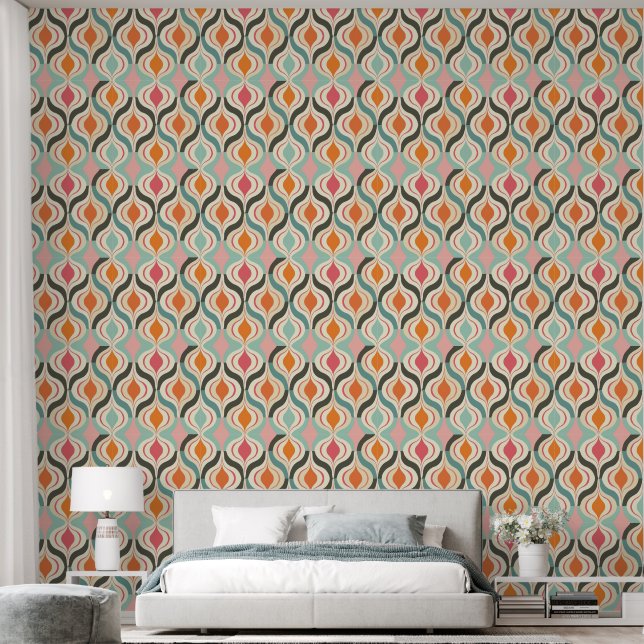 Cool retro tiled pattern  wallpaper (Bedroom)