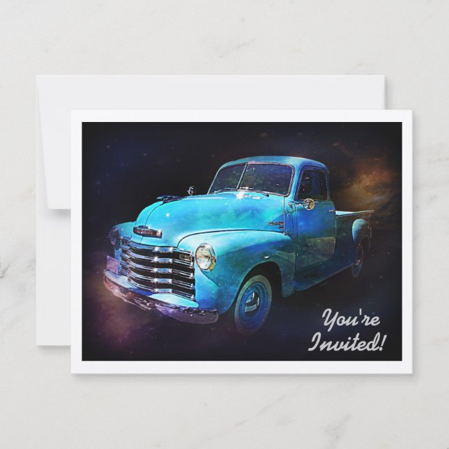 Cool Retro Truck Birthday or Retirement Party Invitation (Front)