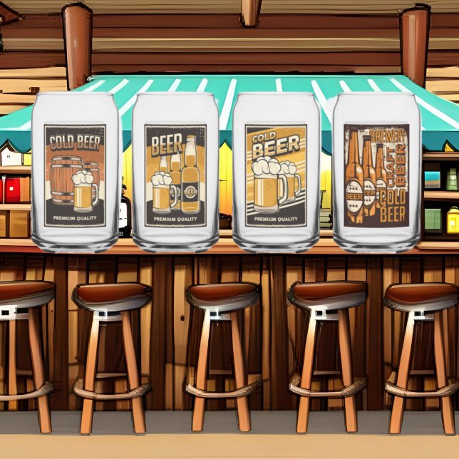 Cool retro vintage beer can glass (Creator Uploaded)