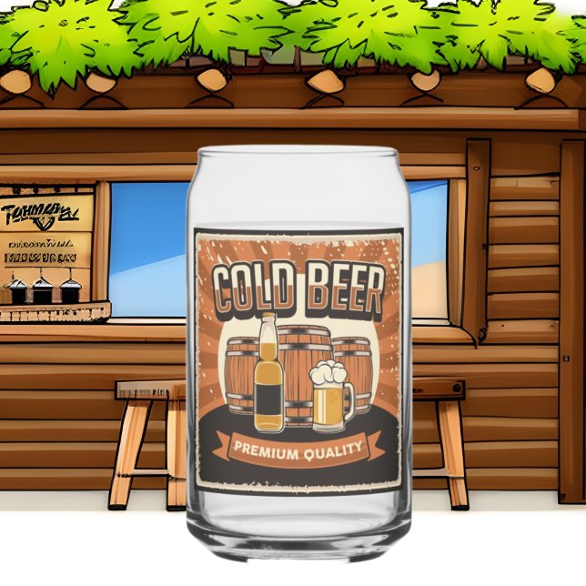 Cool retro vintage beer lovers  can glass (Creator Uploaded)