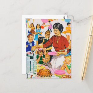 cool retro vintage Birthday party Postcard