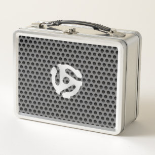 COOL Retro Vintage Chrome Like 45 spacer DJ Print Metal Lunch Box