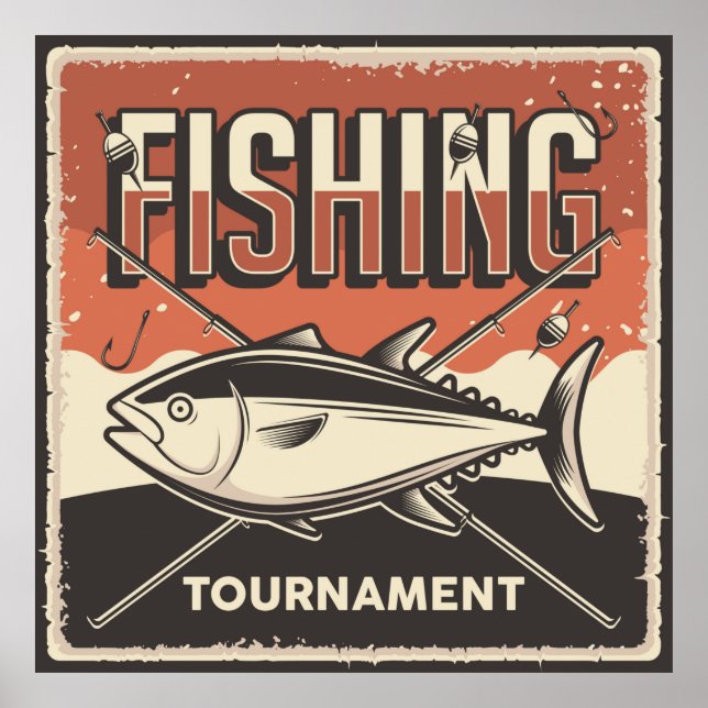 cool retro vintage fishing lovers  poster (Front)