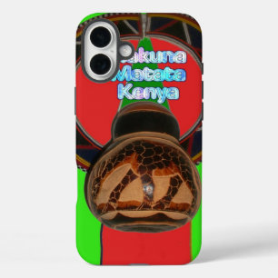 Cool Retro Vintage Hakuna Matata Gifts Kenya Guard iPhone 16 Plus Case