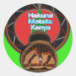 Cool Retro Vintage Hakuna Matata Gifts Kenya Guard Classic Round Sticker
