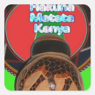 Cool Retro Vintage Hakuna Matata Gifts Kenya Guard Square Sticker