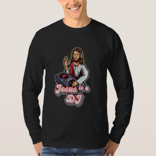 Cool Retro Vintage Jesus Is A Dj Mixer Music Turnt T-Shirt