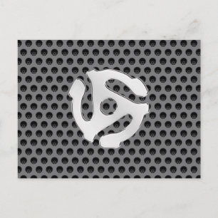 COOL Retro Vintage Silver Chrome Like 45 spacer DJ Postcard