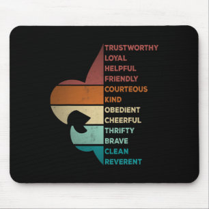 Cool Retro Vintage Style Scouting Law Mouse Mat