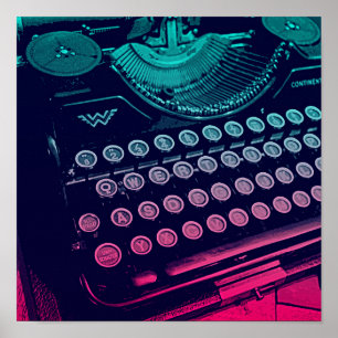 Cool Retro Vintage Typewriter Pop Art Poster
