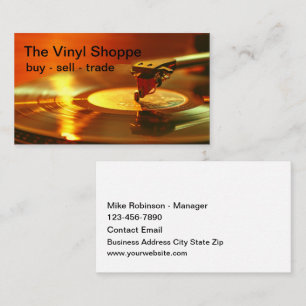 Cool Retro Vinyl Records Store Business Card
