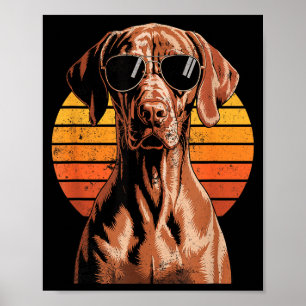 Cool Retro Vizsla Dog Mom Dad Vintage Pet Lovers Poster