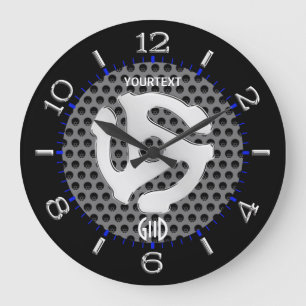COOL Retro Yellow 45 spacer DJ Dial on a Large Clock