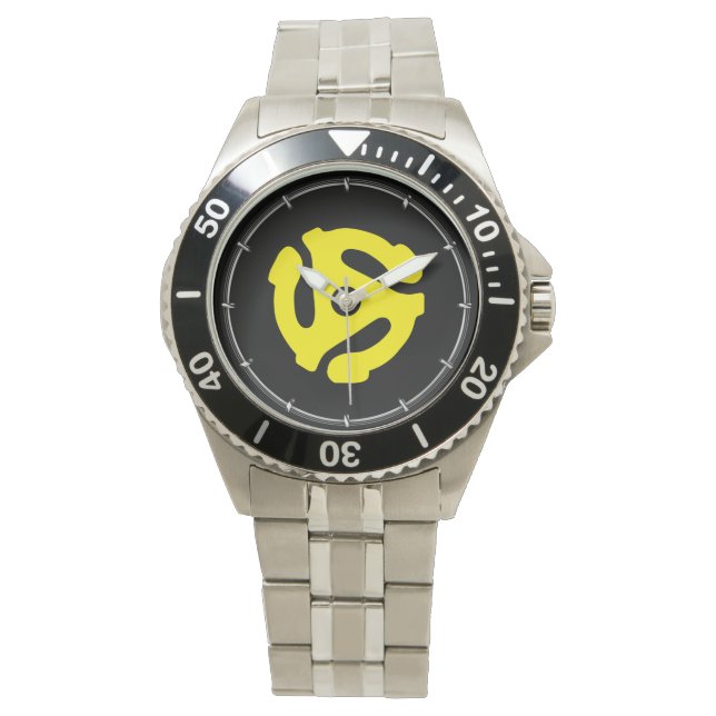 COOL Retro Yellow 45 spacer DJ Watch (Front)