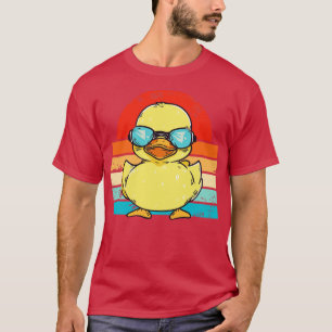 Cool Retro Yellow Duck in Sunglasses 70s 80s Funny T-Shirt