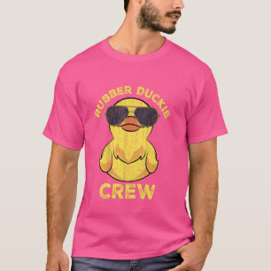 Cool Retro Yellow Rubber Duckie Crew Duck With Sun T-Shirt