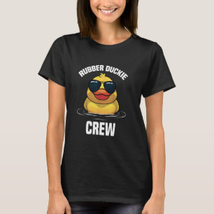 Cool Retro Yellow Rubber Duckie Crew Duck With Sun T-Shirt