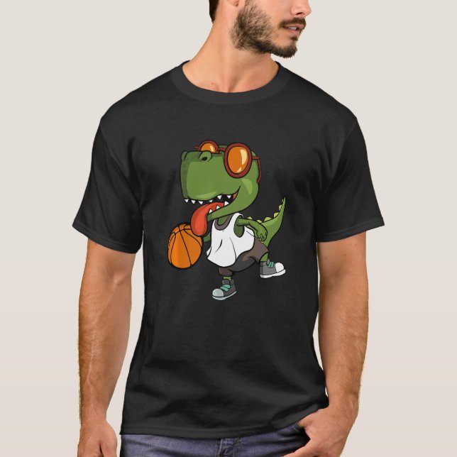 Cool Rex is playing basketball   T-Shirt (Front)