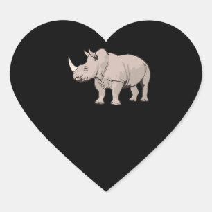 Cool Rhino Cute Chubby Rhino Heart Sticker