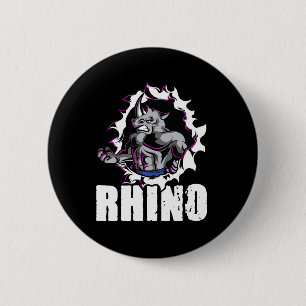 Cool Rhino Fitness Bodybuilding Weightlifting  6 Cm Round Badge