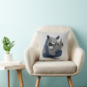 Cool Rhino Wearing Glasses Cushion