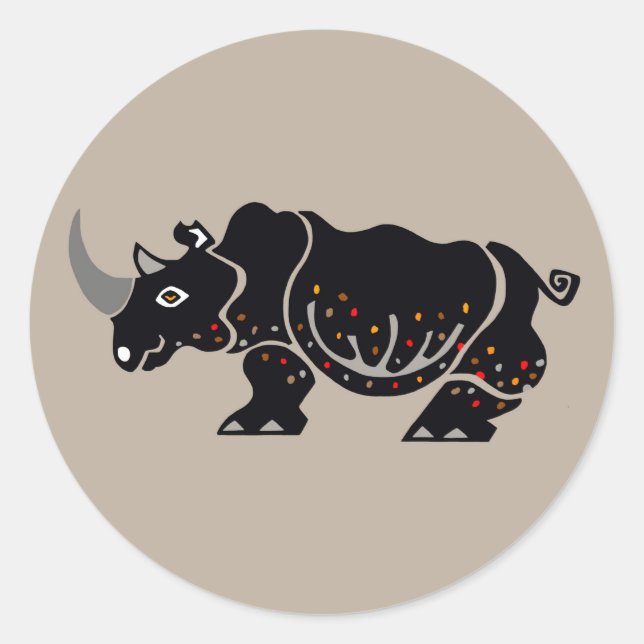 Cool  RHINOCEROS - Animal lover- Nature - Wildlife Classic Round Sticker (Front)