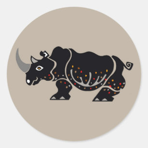Cool  RHINOCEROS - Animal lover- Nature - Wildlife Classic Round Sticker