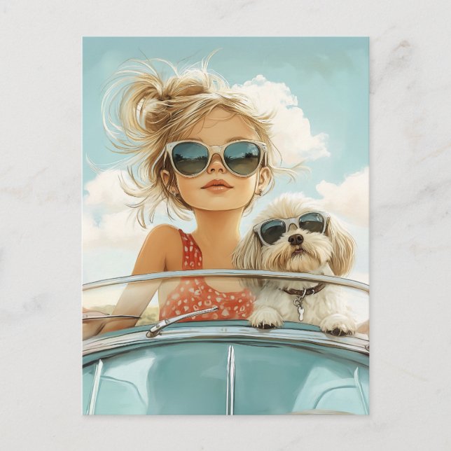 Cool Ride with Best Friend Postcard (Front)