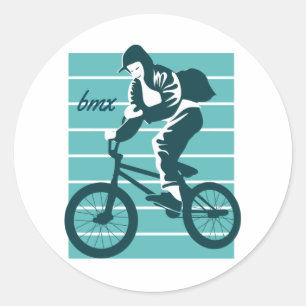 Cool Rider Design - BMX Classic Round Sticker
