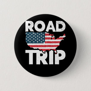 Cool Road Trip American Traveller USA Travel 6 Cm Round Badge