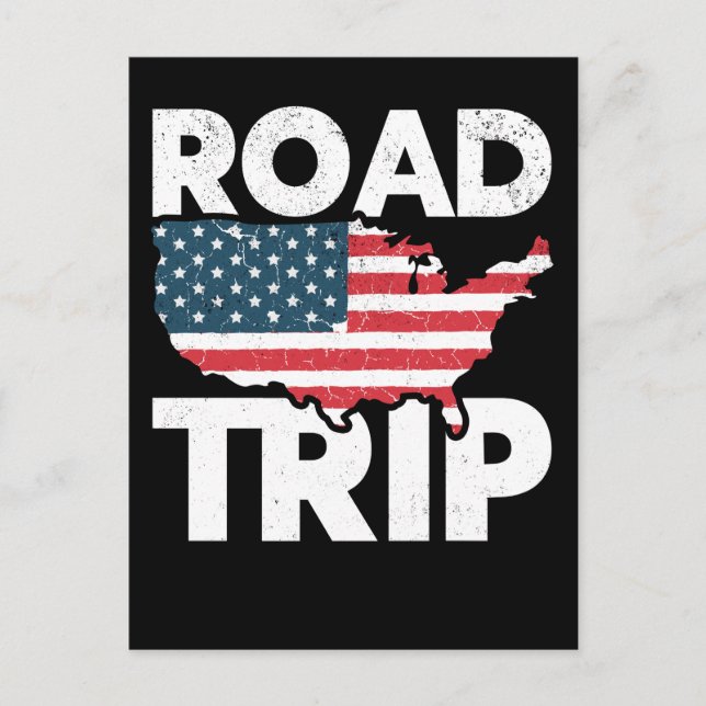 Cool Road Trip American Traveller USA Travel Postcard (Front)