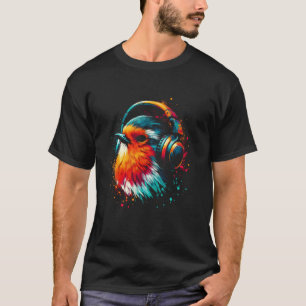 Cool Robin Art for Music Lovers Christmas Birthday T-Shirt