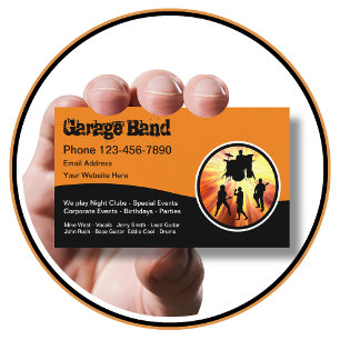 Cool Rock And Roll Garage Band Business Card