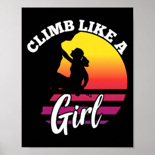 Cool Rock Climbing Design For Women Girls Kids Cli Poster