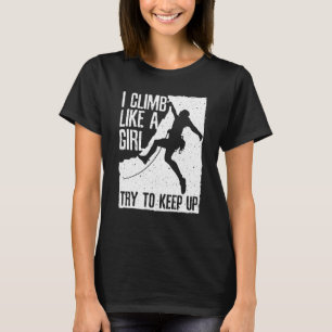 Cool Rock Climbing Design For Women Girls Kids Cli T-Shirt